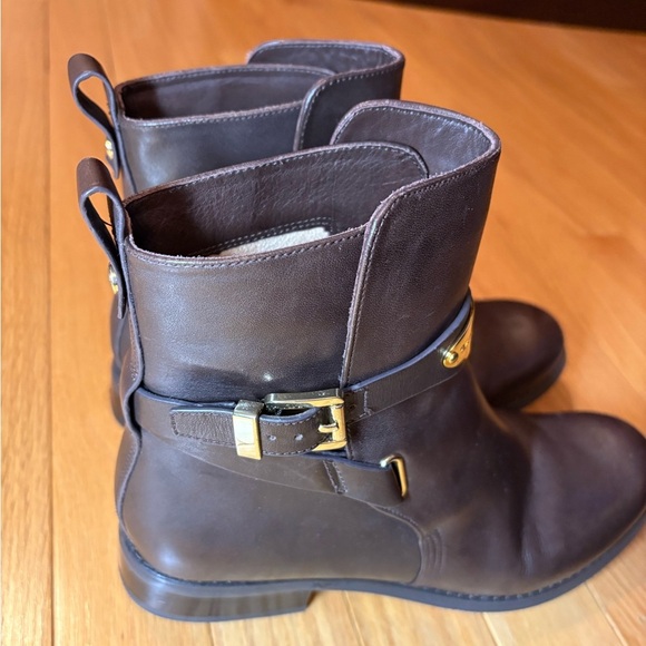 Michael Kors Dark Brown Ankle Booties, with gold hardware, size 7 - Picture 9 of 15